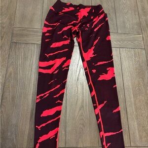 Vibrant Red and Black Women's Leggings